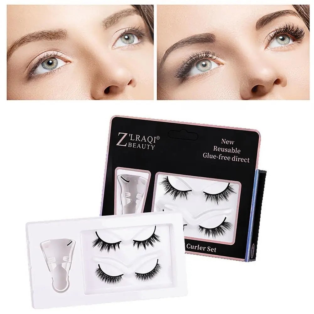 

2 Pairs 3D Magnetic False Eyelashes Set Artificial Pen Tweezers Waterproof Reusable Eyelash Curler Makeup Tool for women