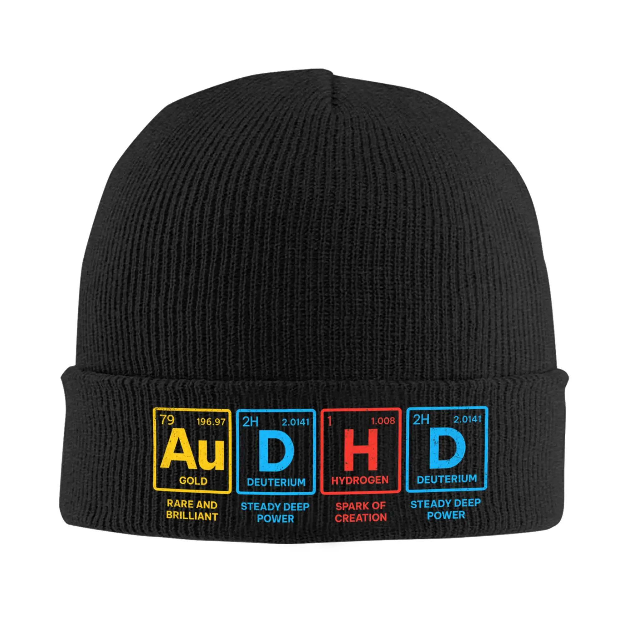 AuDHD Periodic Table Autism Knitted Hats Autumn Winter Skullies Beanies New ADHD Nerds Caps Men Women Acrylic Casual Bonnet