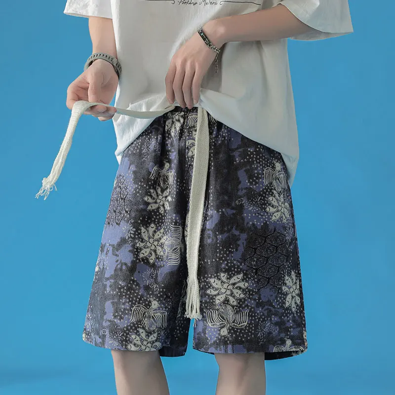 

Хиппи мужские шорты с этническим узором и принтом, шорты-бермуды, модная мужская уличная одежда, шорты, праздничные пляжные шорты