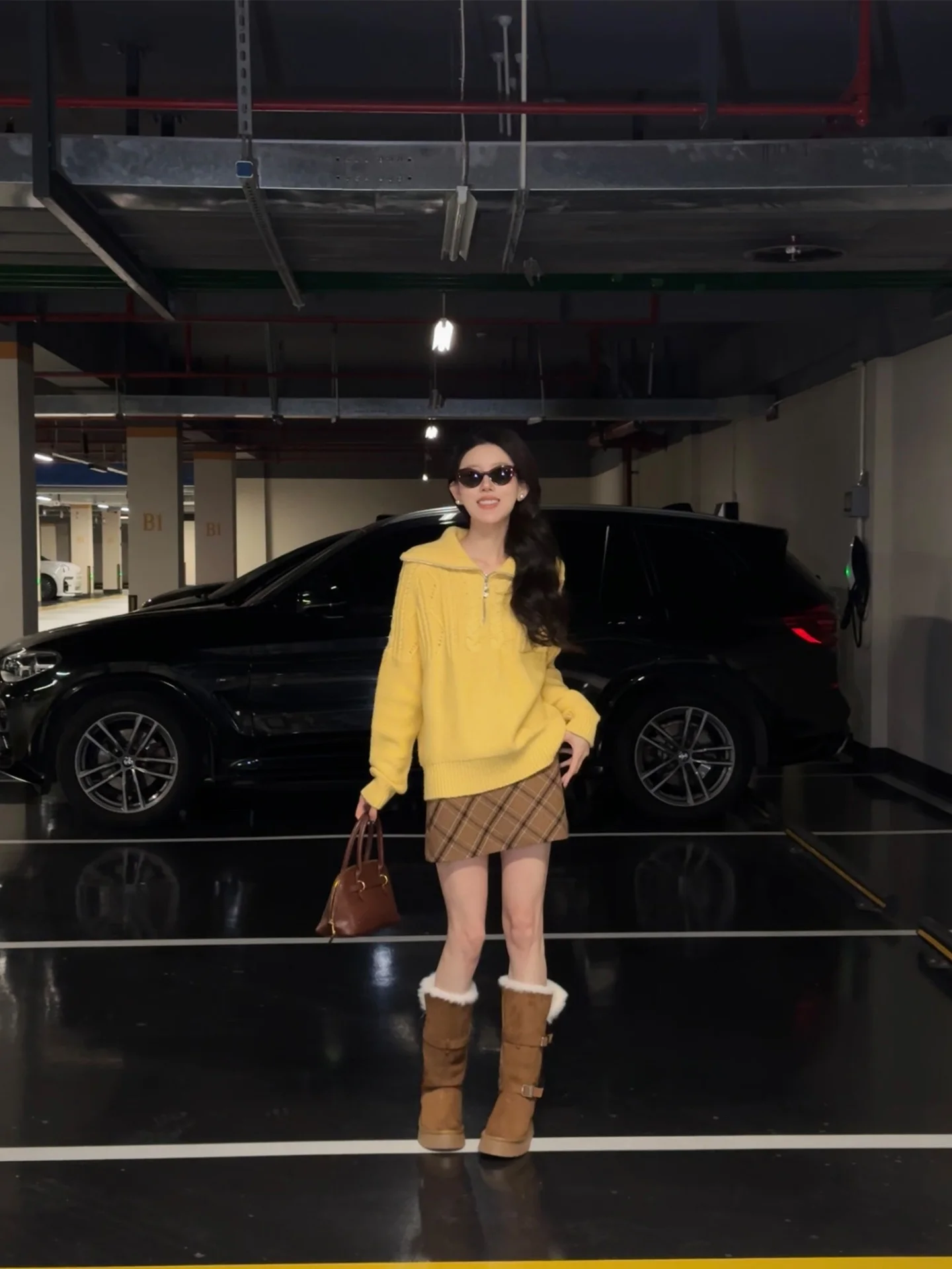 

Luhe Mousse Milk Cake Hehe Private Wool Loose Collar Twist Knitwear Women's Loose Fit Long Sve Knitted Sweater with Collar