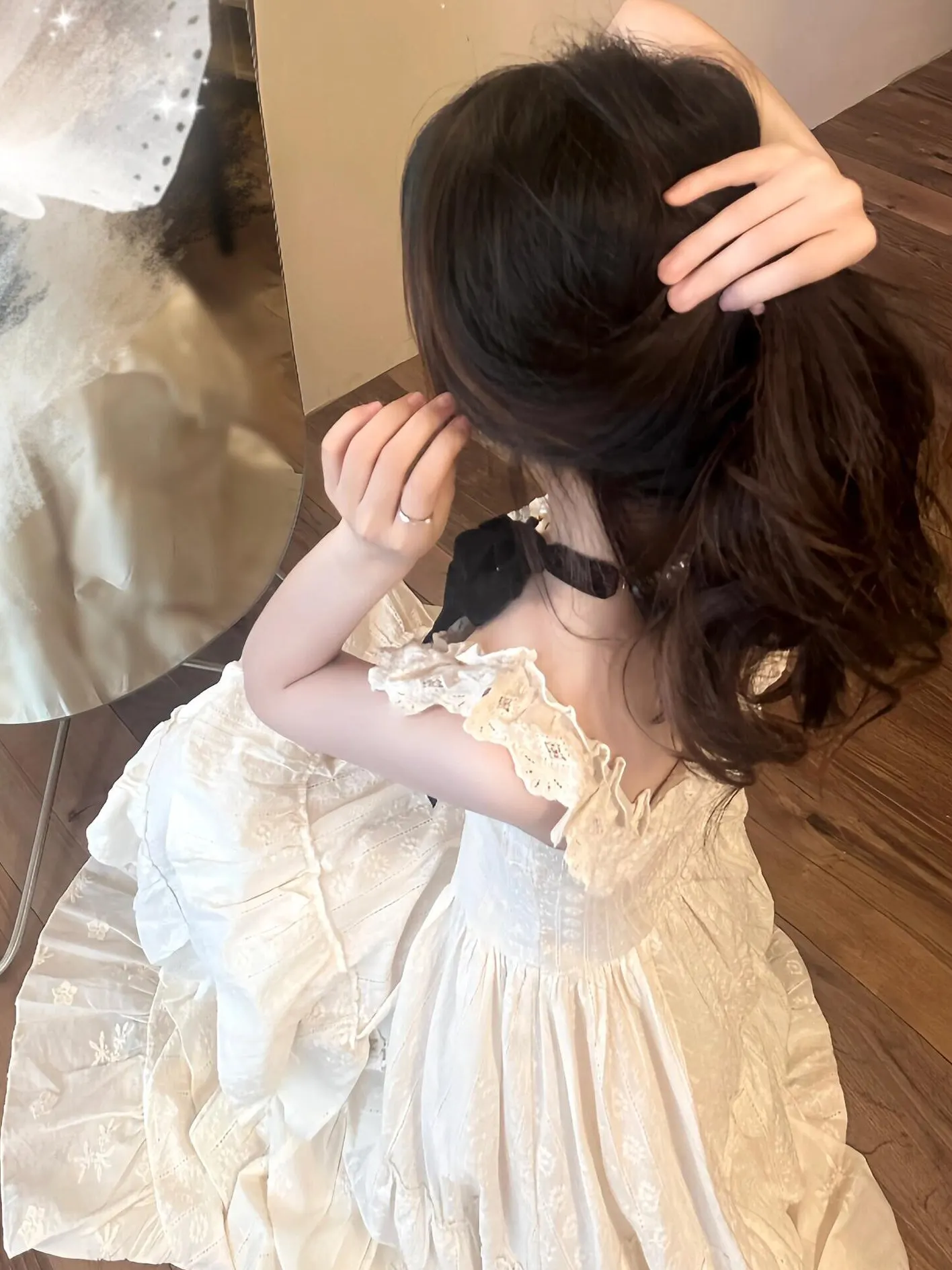 Vestido de Verão Princesa para Férias na Praia, Lindo, Cor Pura, Manga Borboleta, Saia em Camadas, Roupa Fena Estilo ...