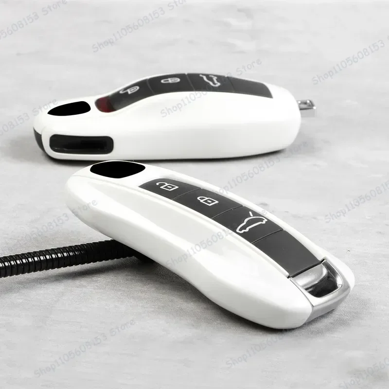For Porsche Macan Cayenne Panamera 718 911 Taycan Key Cover Protective Key Case White Car Key Organizer Accessory 5