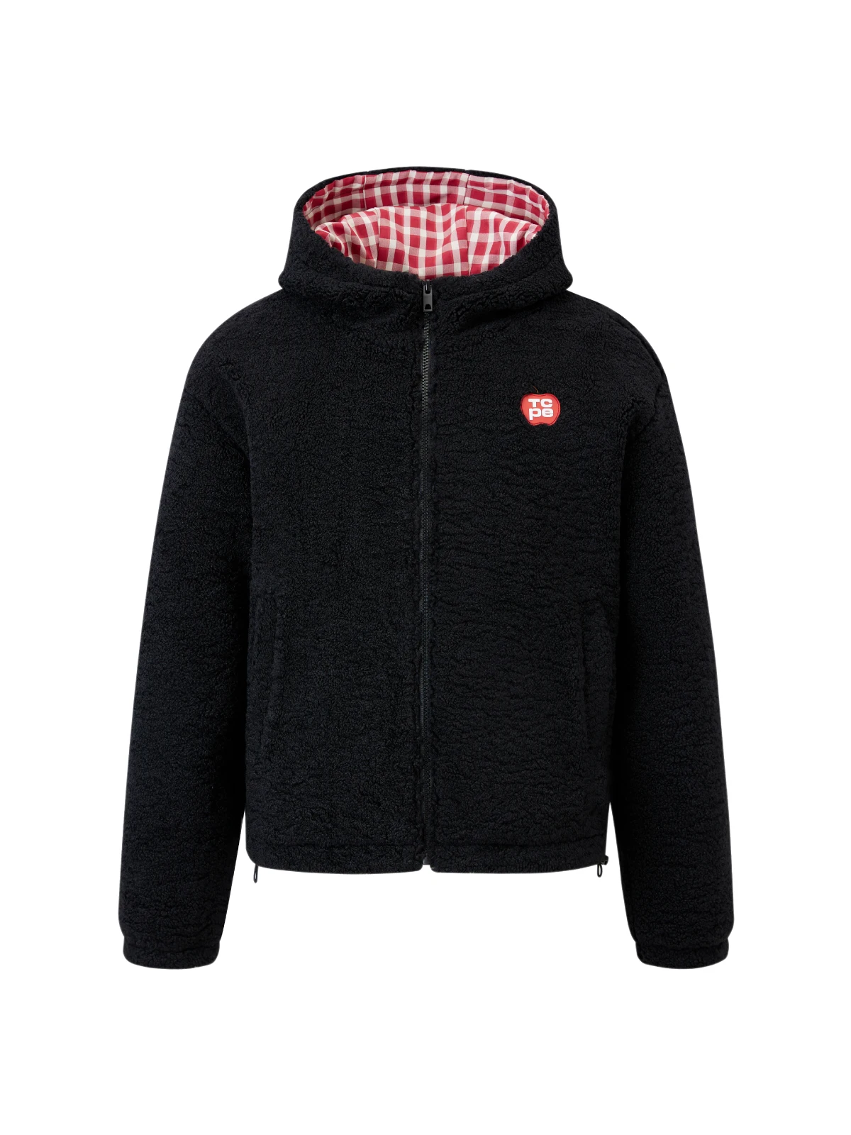 

TCPE Мех ягненка в клетку в стиле пэчворк Jaet с капюшоном Thiened Long Sve на молнии на хлопковой подкладке Верхняя одежда для поездок на работу