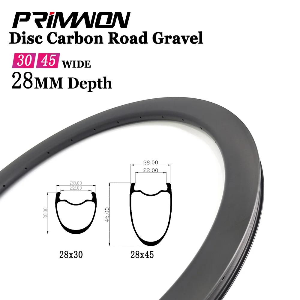 650B 28mm Width Road Bike Gravel Carbon Rim 30/45mm Depth Clincher Tubeless Bicycle Wheel UD 3K 12K Cyclocross Symmetry Hookless