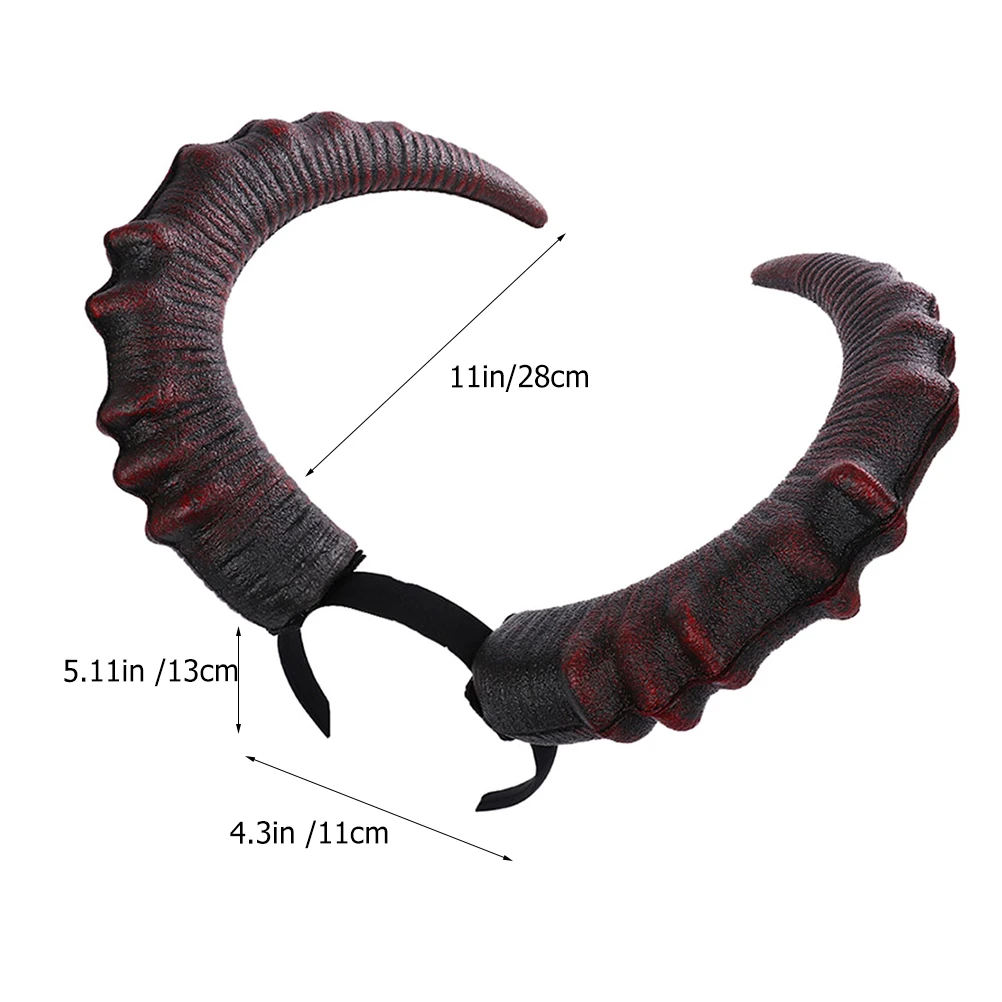 Large Horns Demon Horn Headpiece Cosplay Women Gothic Devils Animal Ox Horns Headwear Halloween Carnival Party Costume Props NEW