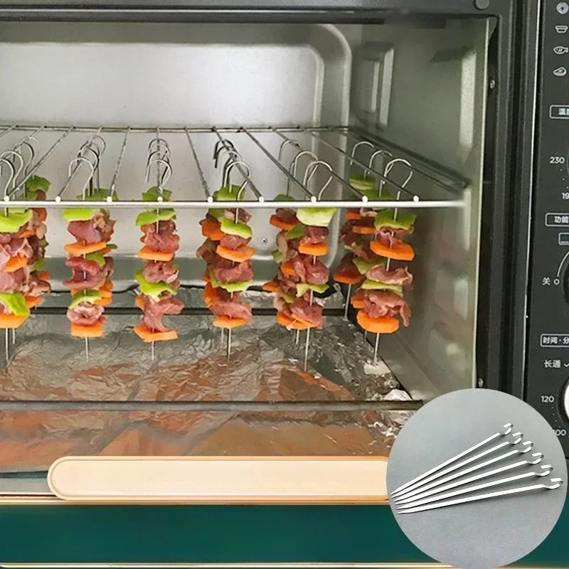 

Oven Metal Lamb Kebab Hook BBQ Skewer 304 Stainless Steel Corrosion Resistance Household Hob Needle Roast Flat Iron Signing Fork