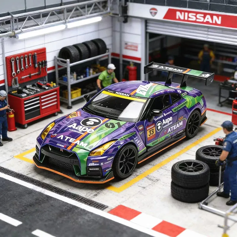 New Product 1:32 Nissan GTR R35 NISMO Racing Alloy Diecast Toy Car Model Sound and Light Children Toy Collectible Birthday Gift