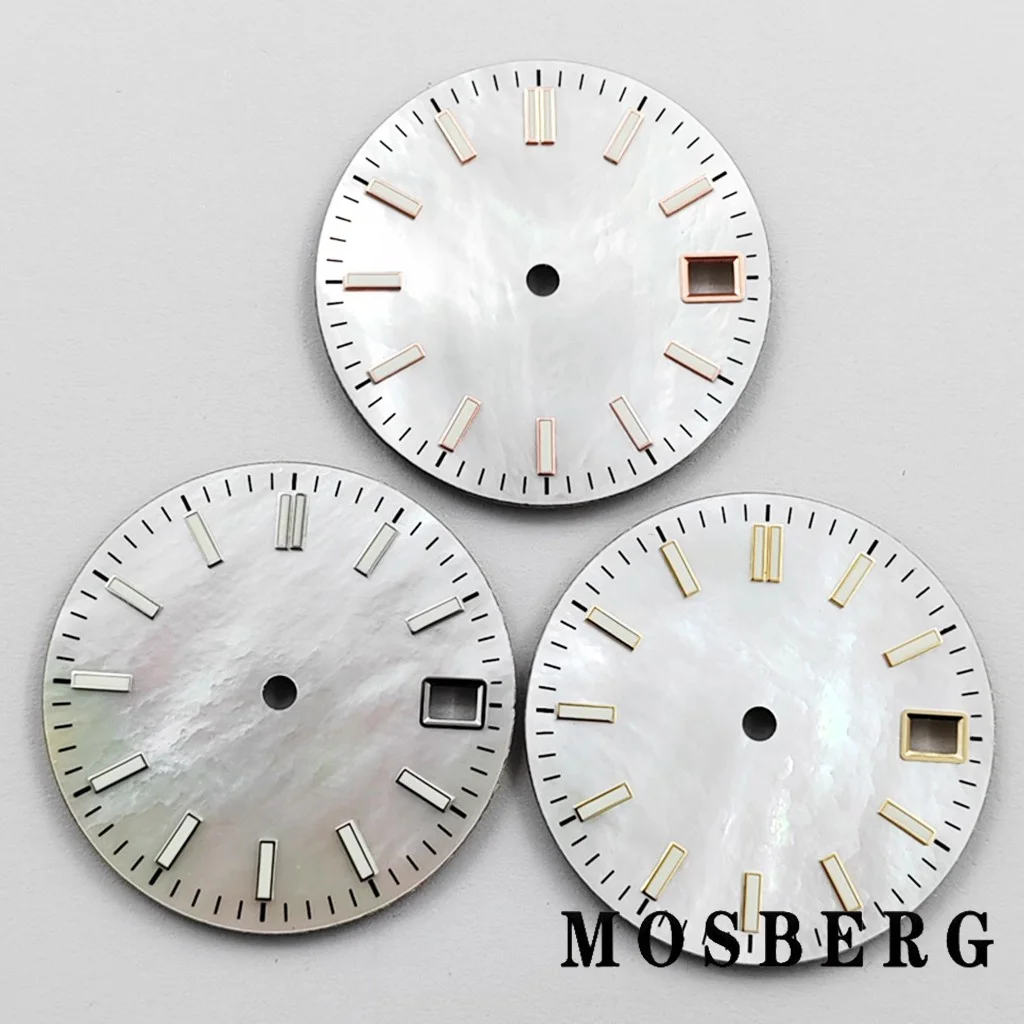 28.5mm بساط ساعة NH35 NH35A ، ساعات مضيئة باللون الأخضر والأبيض/الأزرق ، أجزاء حركة أوتوماتيكية