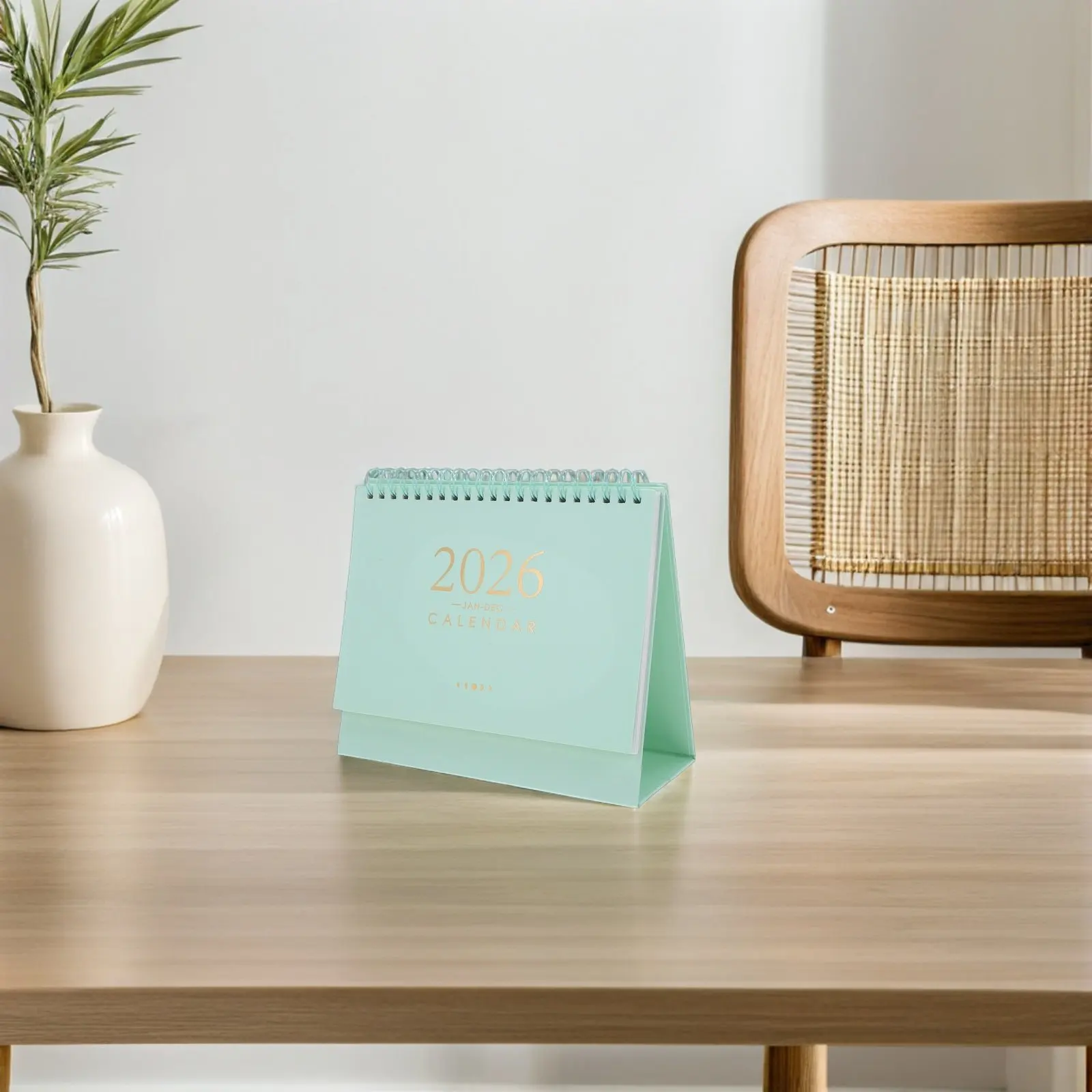 

2026 Standing Desk Calendar Coil Binding 12-Month Flip Planner Smooth Writing Thick Paper Daily Monthly Yearly Scheduling