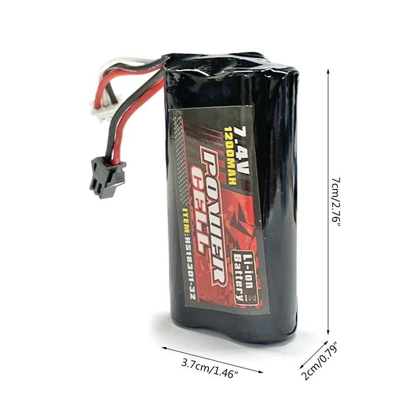 7.4V/1200mAh Replaceable Cell & Wire for 1/10 Model Toy Car & Vehicle