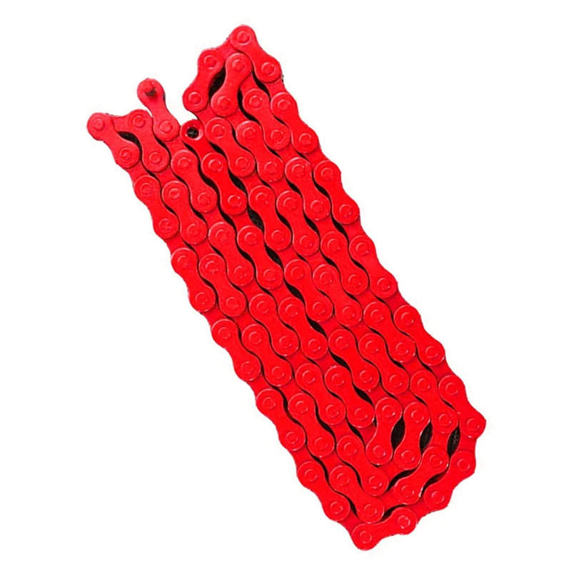 2X Bicycle MTB BMX Road Bike 1/2 Inch X 1/8 Inch Fixied Chain Single Speed 96 Link Red