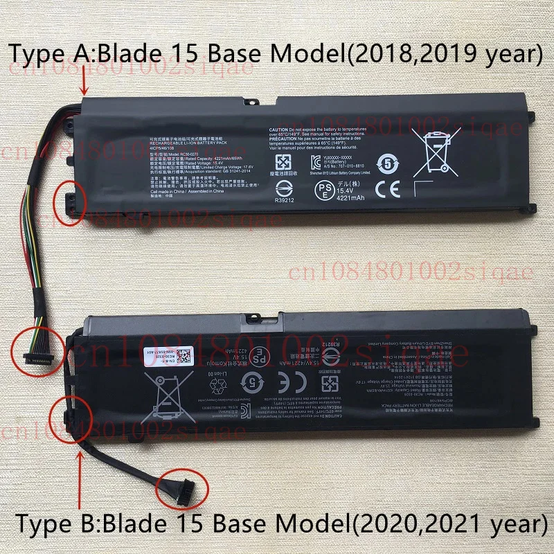 RC30-0270 بطارية الكمبيوتر المحمول ل الماسح بليد 15 قاعدة 2018 2019 2020 RZ09-0270 RZ09-0300 RZ09-0351 0369 RC30-0351 RC30-0328 RZ09-0410