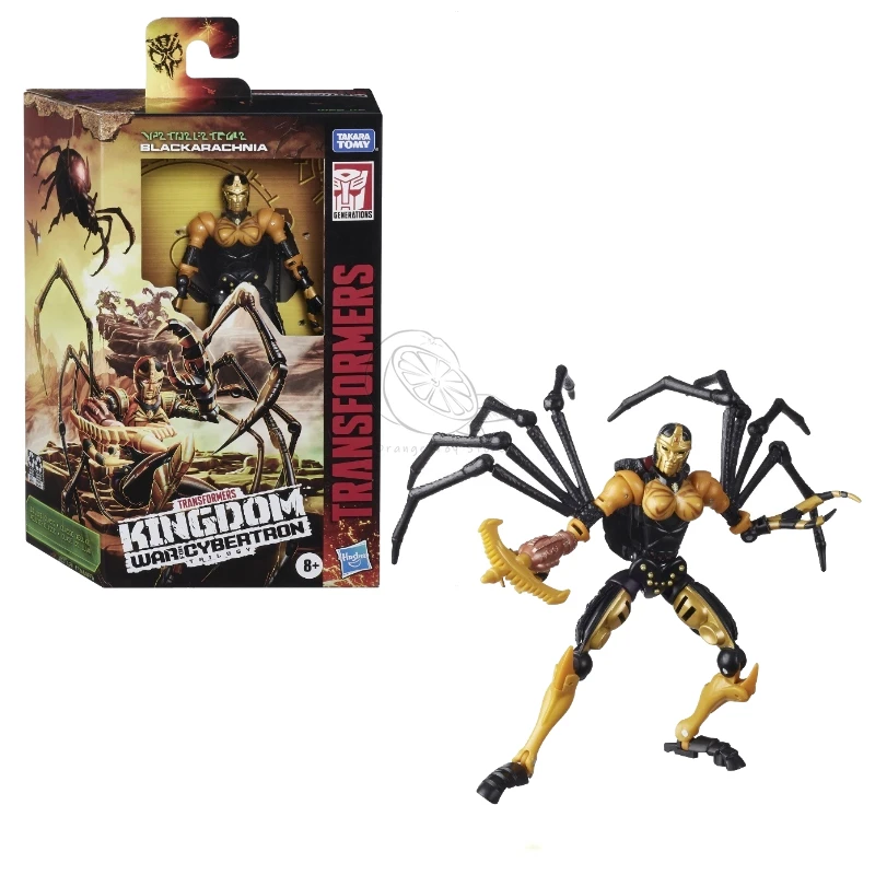 Em estoque takara tomy transformadores brinquedos reino WFC-K5 blackarachnia modelo robô coleção figuras de ação brinquedos presentes hobby