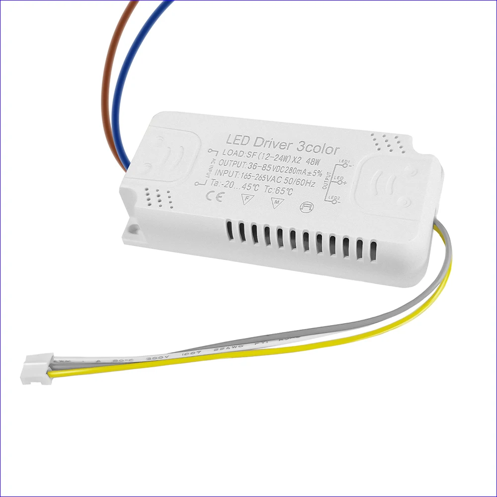 LED Driver 12-80W SMD PCB light Ceiling Power Supply 3 color 3Pin lighting Transformers Input AC220V