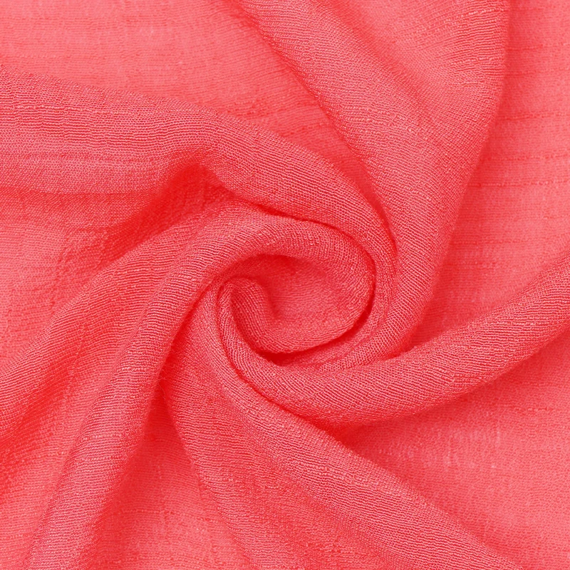 5M/2M/1M/0.5M Solid Color Imitation Hemp Bamboo Crepe Fabric Vibrant Colors Soft Breathable DIY Dress,Gauze Curtain, Bedding