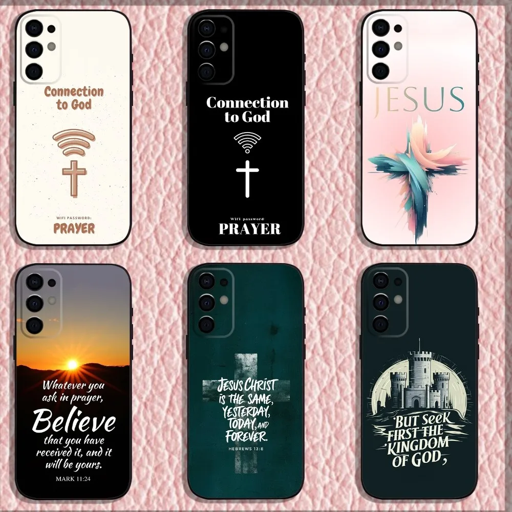 Bible Verse Jesus Christ Christian Phone Case For Samsung S24,S21,S22,S23,S30,Ultra,S20,Plus,Fe,Lite,Note,10,9,5G Black Shell