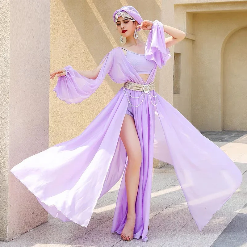 

Профессиональный костюм для танца живота: элегантное платье для женщин, наряд для народных и придворных танцев, костюм для выступлений в стиле мувашаат