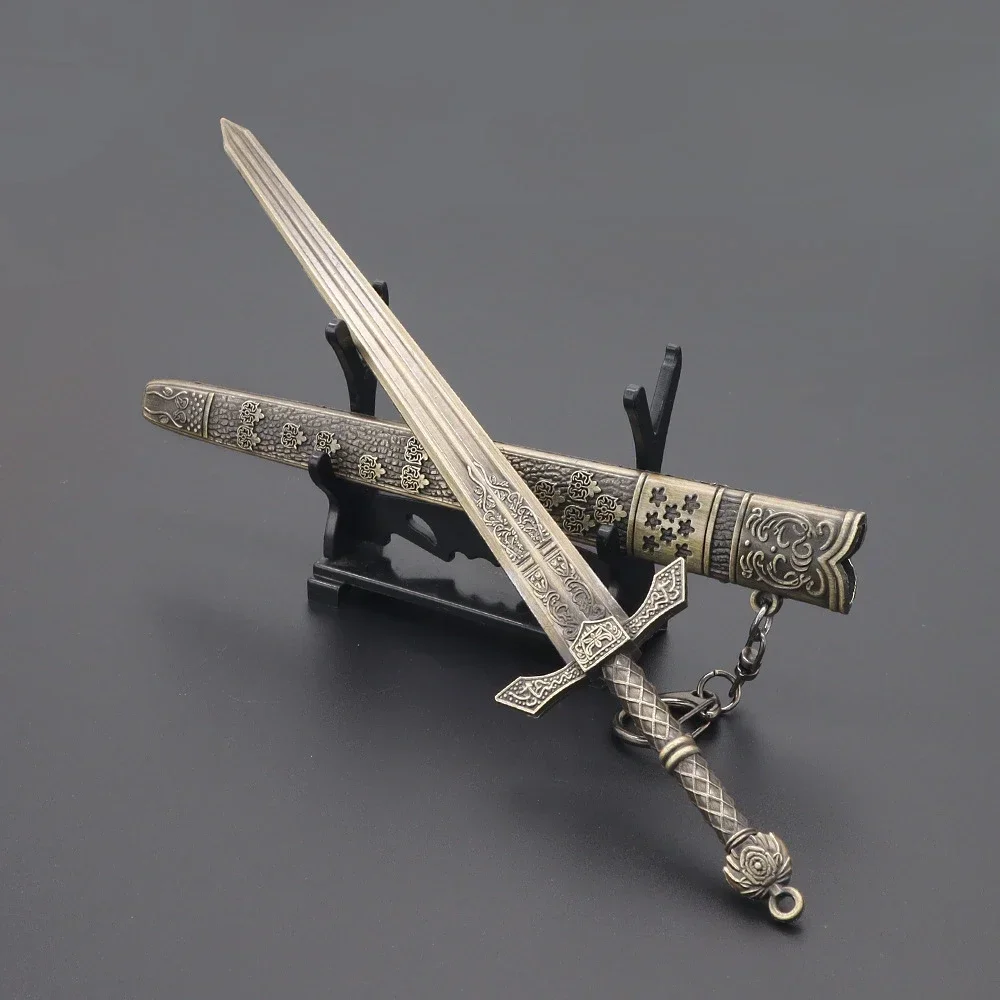 Arme de jeu Anime entourant l'épée de chevalier sans-abri, fourreau en alliage de zinc, modèle d'arme, artisanat, décoration, jouets de collection, 22cm