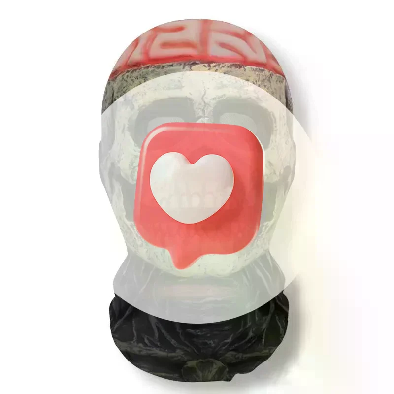 Halloween Geistergesicht 3D-gedruckte Maske Stretch Mesh Vollgesichtsmaske Schädel Kopfschmuck Lustige Party Halloween Horror Cosplay Requisiten