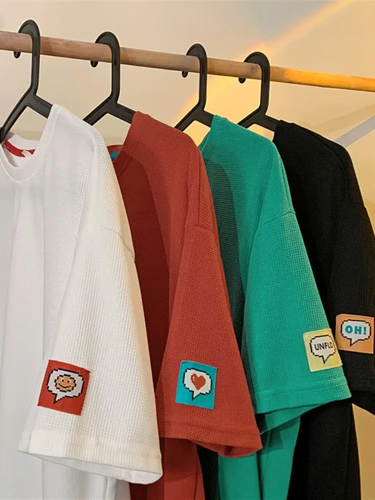 Loose Men's Short Sleeve T-Shirt round Neck Summer Base Layer Shirt Trendy Youth  Thin Fabric Other Scenarios Casual Wear