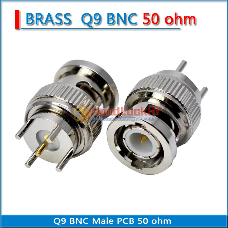 50 ohm Q9 BNC Male solder cup PCB 4 needle Nickel Plated Copper RF Connector Coaxial Adapters