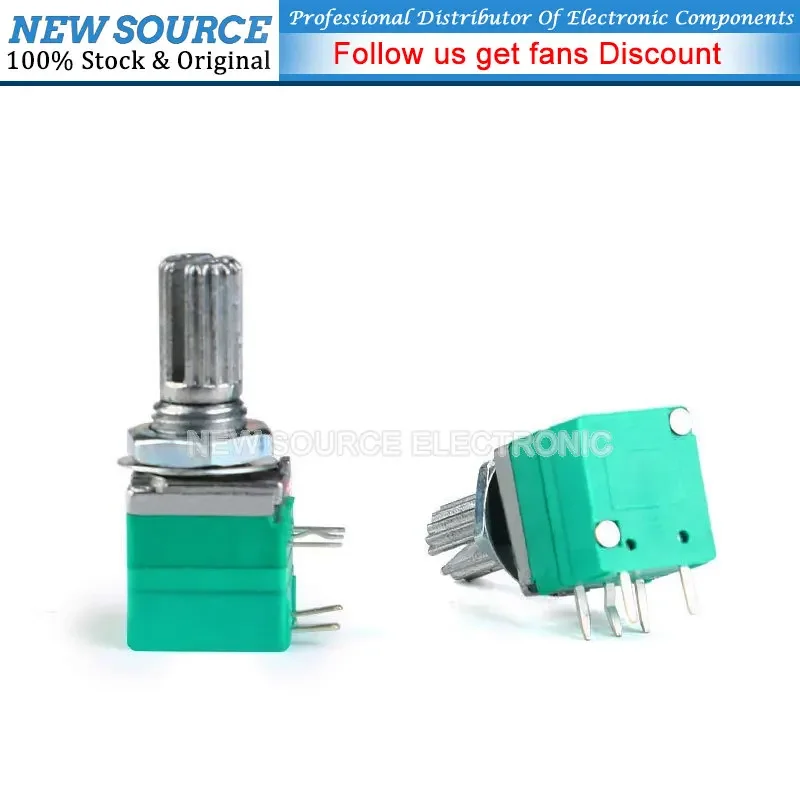 5pcs RK097G 5K 10K 20K 50K 100K 500K B5K with a Switch Audio 6pin Shaft 15mm Amplifier Sealing Potentiometer NewSource