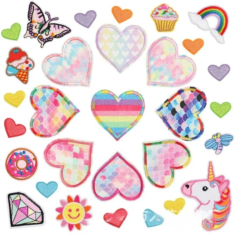 Cartoon Ice Cream Embroidery Cloth Sticker Computer Embroidery Label Love Bag Decoration Donut Embroidery Chapter Boy
