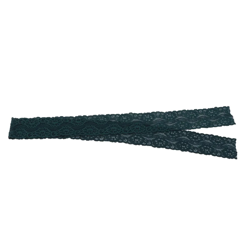 

1pcs Dark Green 10 Yards Lace Ribbon 1.77 Inches Wide Flower Edge Elastic Lace Trim Lace Trim Ribbon For Sewing