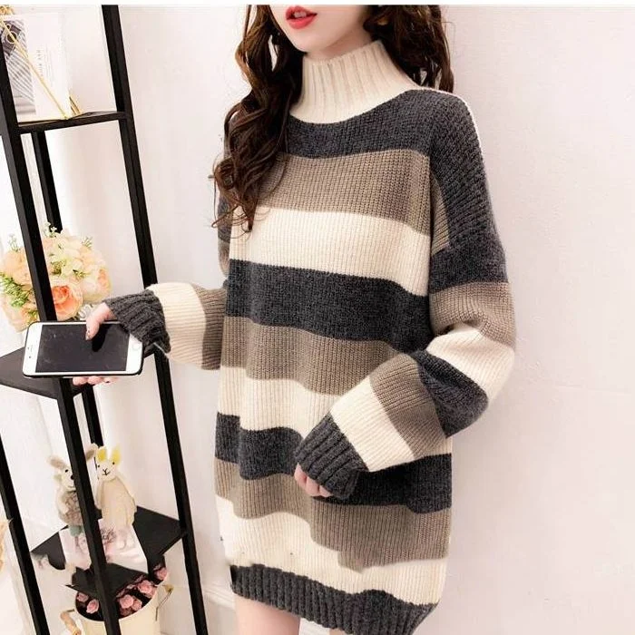 Maglione lavorato a maglia da donna di fascia alta con colletto alto e strato base interno, set di t-shirt Direct S da Dongguan Daliang