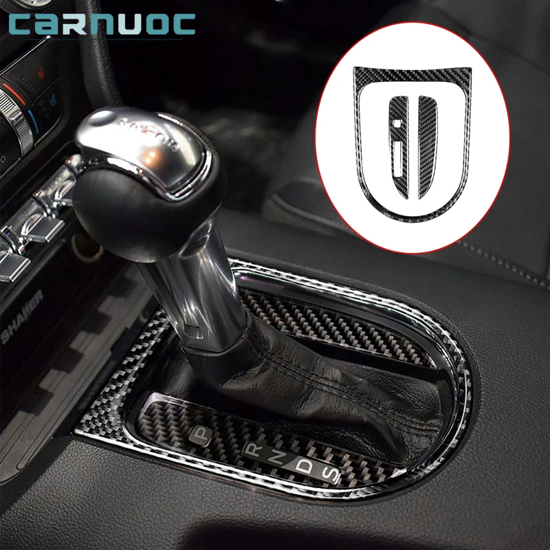 

Carbon Fiber Gear Shift Box Panel Cover Trim Decorative Stickers For Ford Mustang 2015 2016 2017 2018 2019 Car Accessories