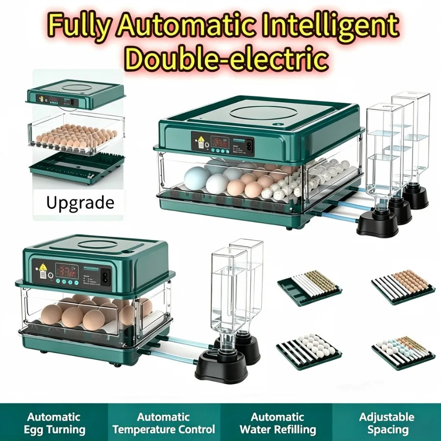 6/48/64 Eg gs Fully AutomaticIntelligent Incu bator Dual Power Household Hatching Machine forChicken Duck GoosePigeonParrot 220V