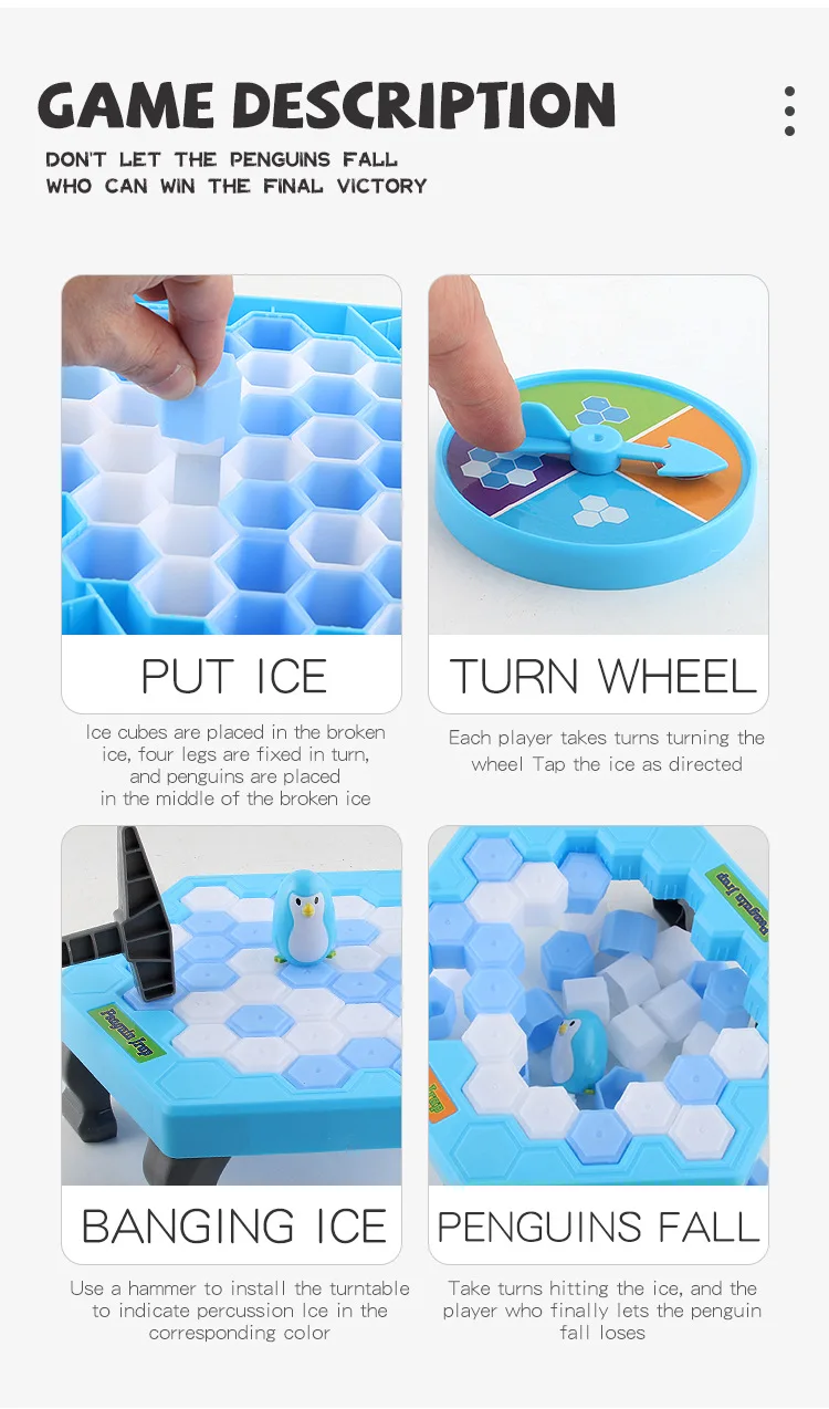 Gioco Da Tavolo Pinguino Sul Ghiaccio – Sfida Di Abilità Con Cubetti E Martelletto, Per Famiglie, Coordinazione Occhio-mano