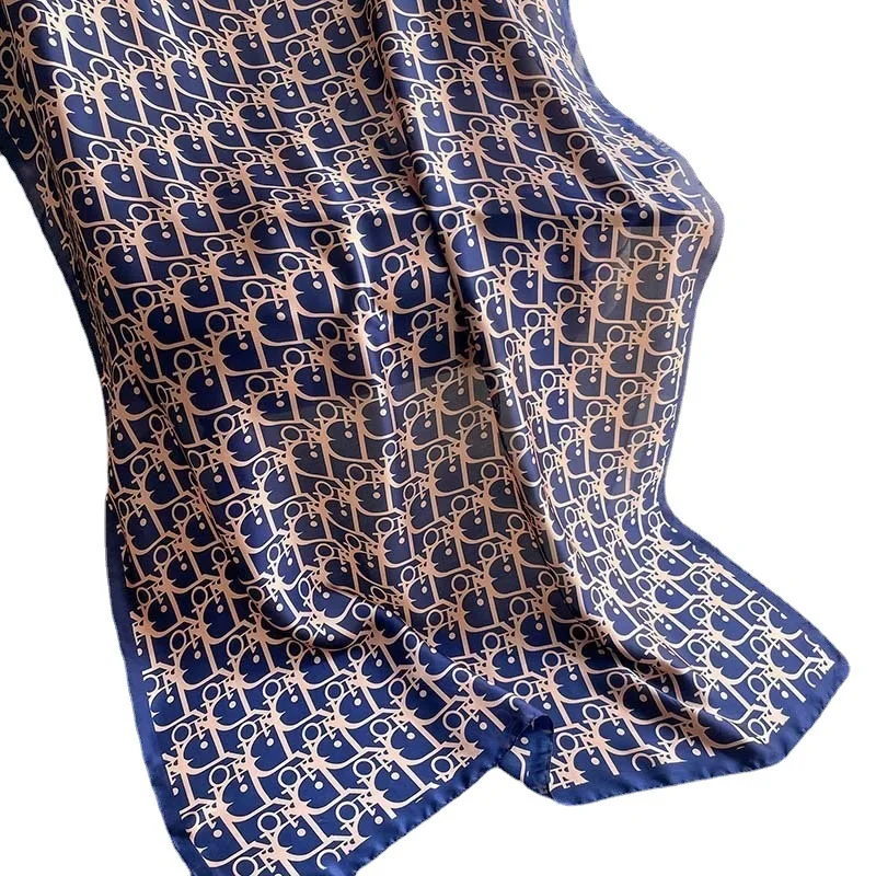 1 Pcs 180x90cm Korean Spring and Autumn New Fashion letter imitation silk scarf, dual-purpose air conditioner shawl, beach towel - Image 6