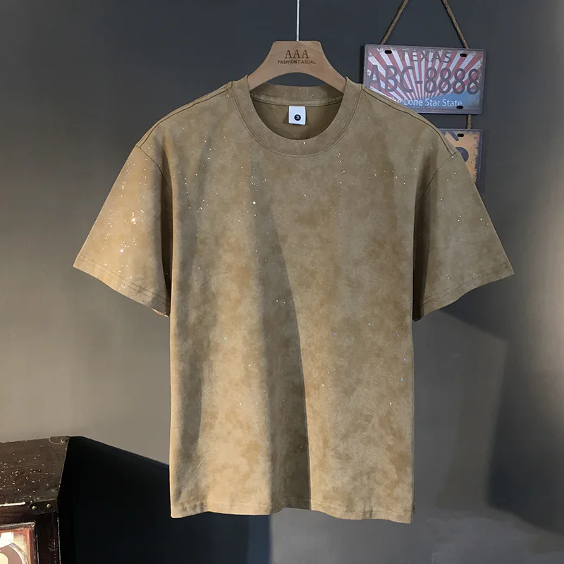 

Retro luxury short sleeved T-shirt men's fashion brand personalized design 2025 new round neck half sleeved trendy clothing