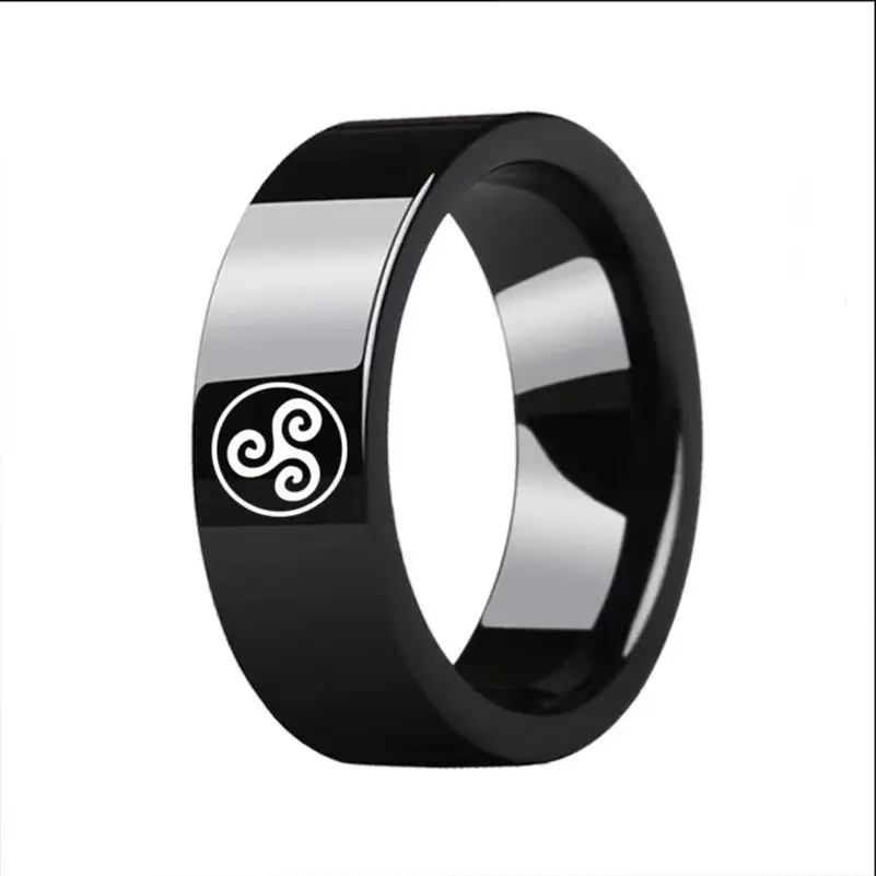 Stainless Steel Teen Wolf  Ring 8mm Triskele Triskelion Allison Argent Movie Men and Women Jewelry