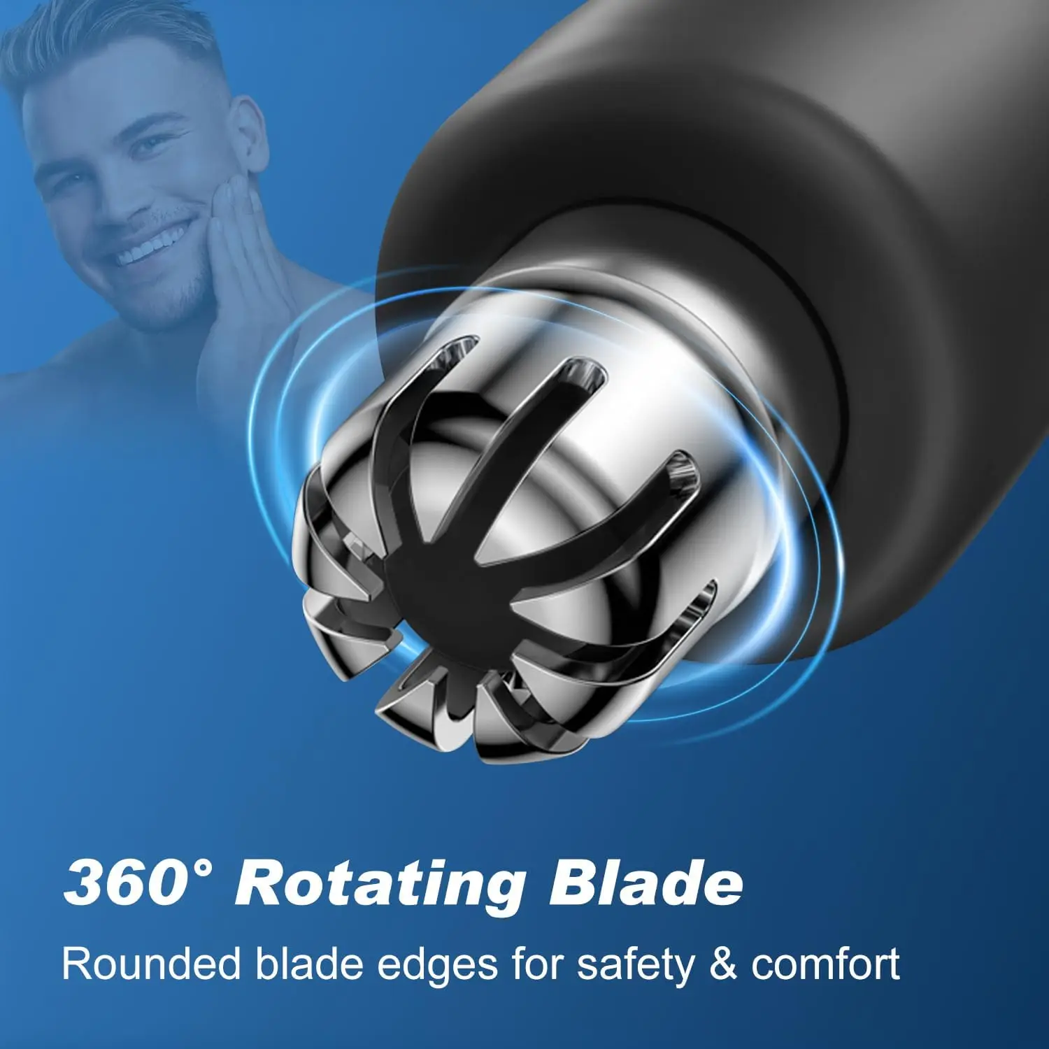 ماكينة تشذيب شعر الأنف الدقيقة – 360 ° ماكينة تشذيب كهربائية آمنة، قابلة لإعادة الشحن عبر USB، مقاومة للماء، للأنف والأذن والحواجب واللحية #4