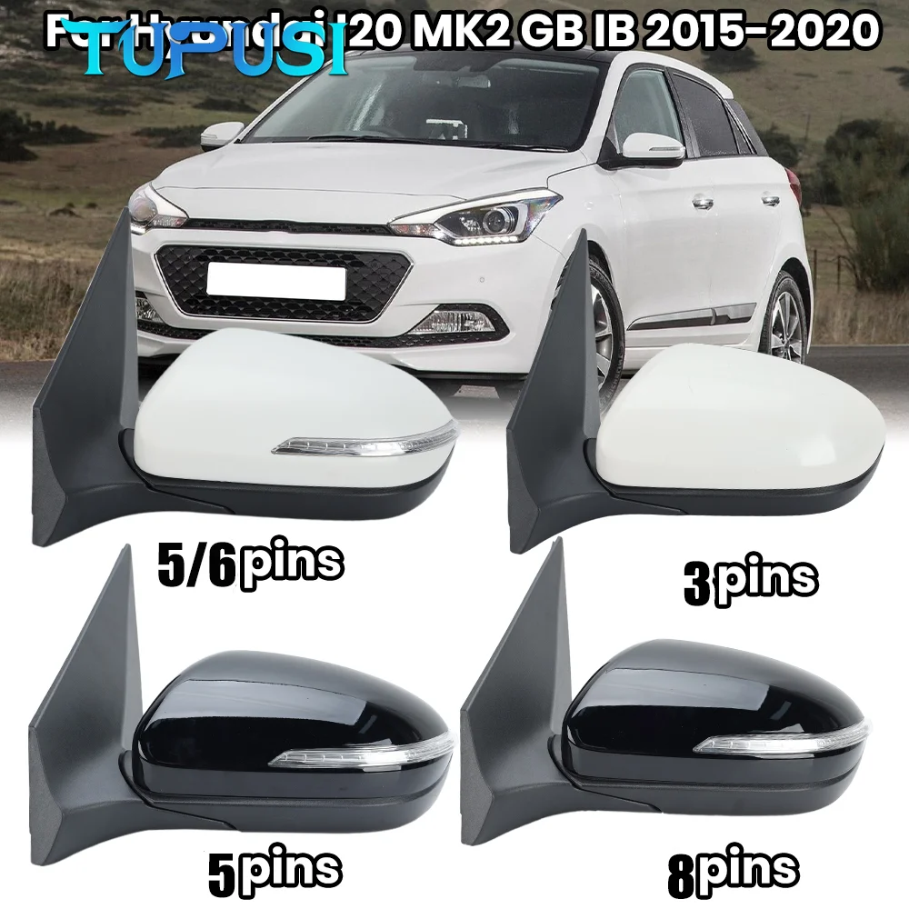 

Rearview Mirror Assembly 3 5 6 8Pins For Hyundai I20 MK2 GB IB 2015 2016 2017 2018 2019 2020 Door Side Mirror Car Accessories