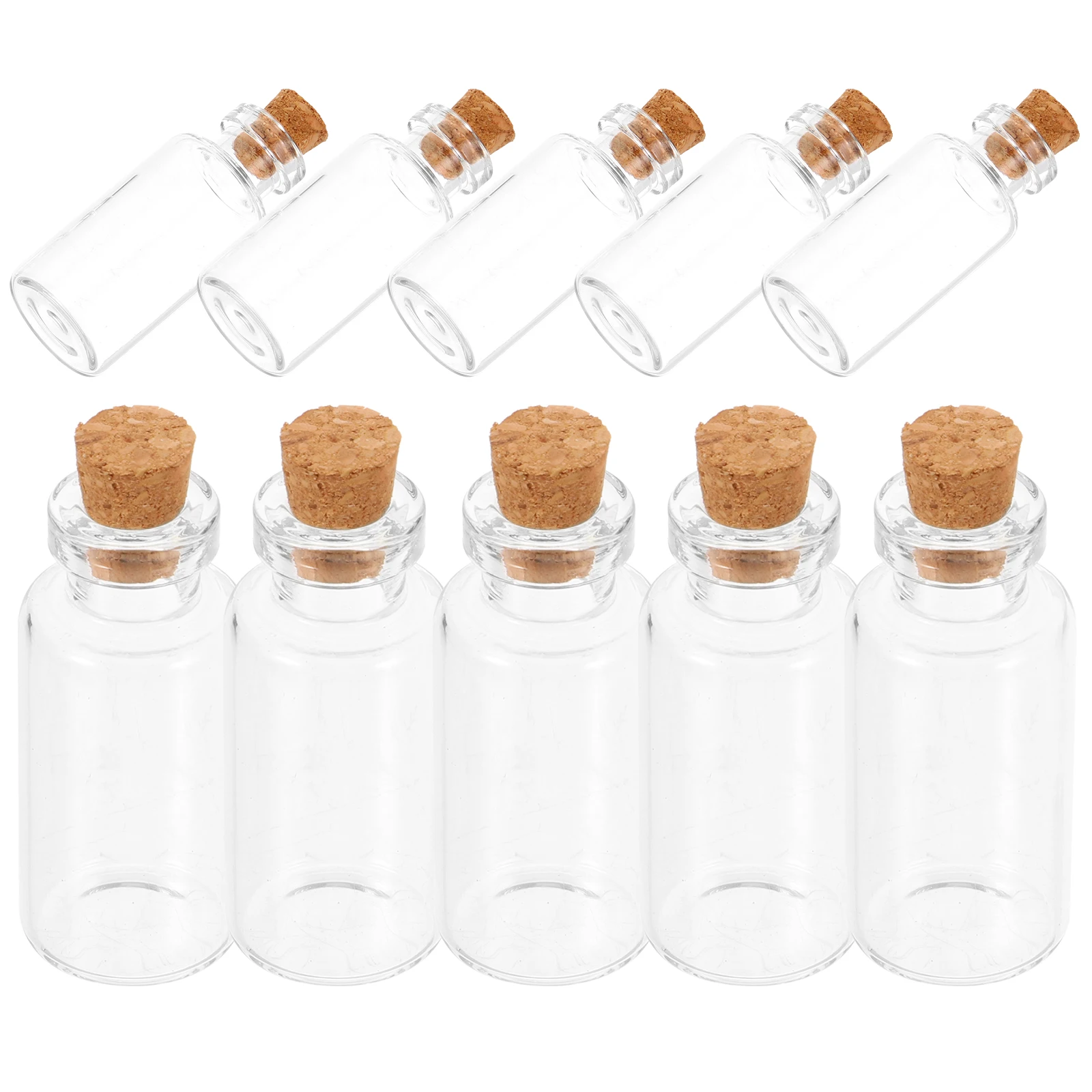 

24 Pcs Wishing Bottle DIY Accessories High Quality Small Wood Glass Transparent Bottles