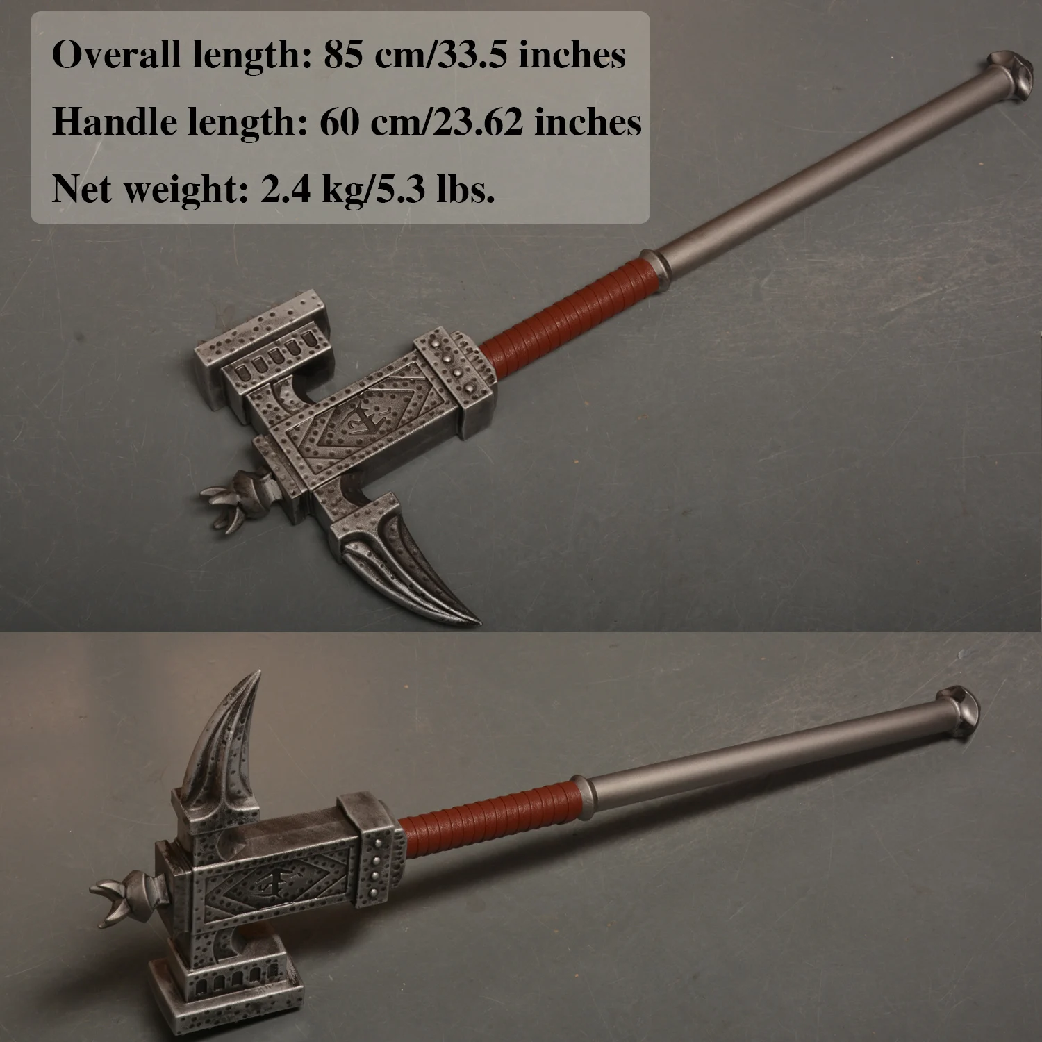 33,5'' Metal The Elder Scrolls Falx Carius Cosplay Melee Hammer Rollenspel Props, Rollenspel, Collecties, Home Decor Showcase