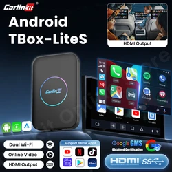 CarlinKit Lite Tv Box 4+32GB Android Wireless Adapter Support Netfix Youtube IPTV Spotify Wireless CarPlay/Android auto Wifi BLE