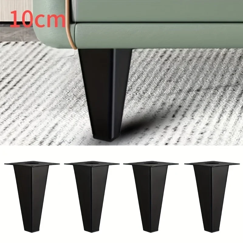 4pcs 10/12/15cm Black Furniture Legs-Brushed Matte Finish Square Design Heavy-Duty Support Legs for Sofa TV Cabinet Coffee Table