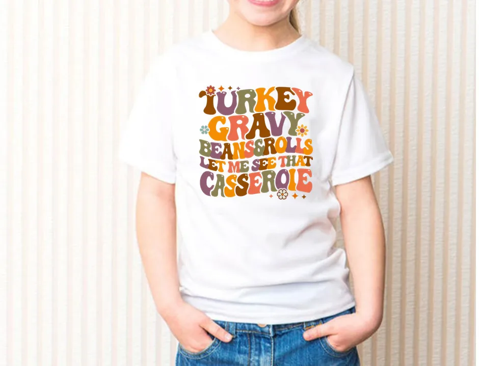 Boys Girls Thanksgiving Funny Turkey Text Print T‑Shirt Short Sleeve O‑Neck Casual Loose Kids Holiday Party Tees Tops