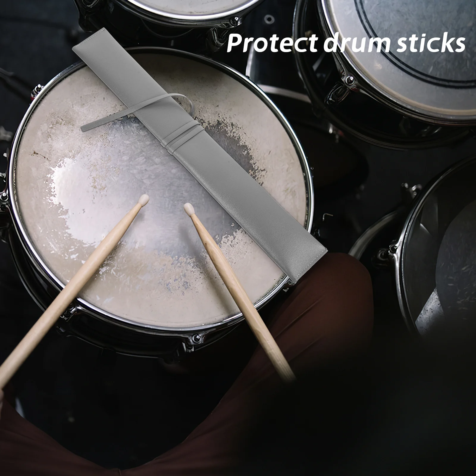 Portable Drum Stick Bag Small Drumstick Mallet Holder Bags PU with Shoulder Strap Drawstring