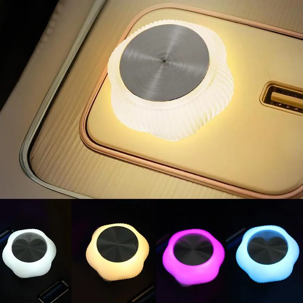 새로운 자동차 USB 분위기 조명 인테리어 LED 자동차 분위기 무선 조명 장식 다채로운 밤 자동차 조명 X0R4