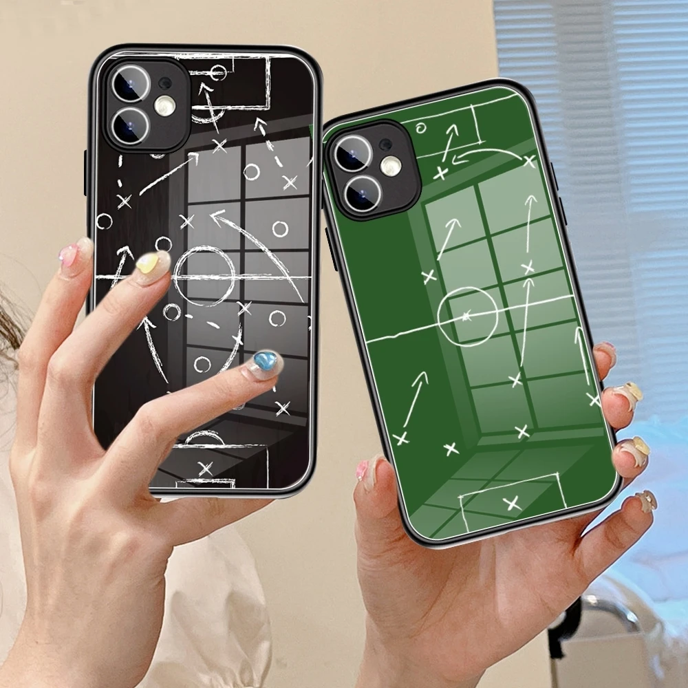 

Football Soccer Tactics Time Phone Case Tempered Glass For IPhone 16 15 Promax 14 13 Pro 12 11 plus X XS XR Covers