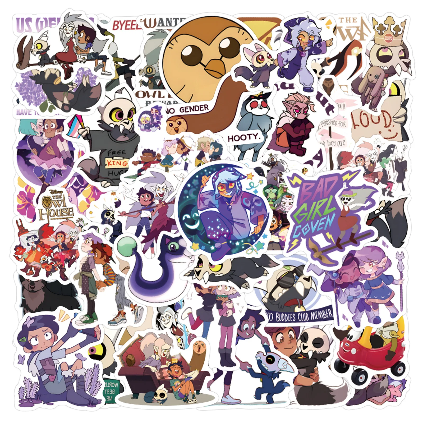 

55PCS The Owl House Cartoon Animation Sticker DIY Laptop Luggage Pencil Case Mobile Case Wardrobe Bicycle Decorative Decal