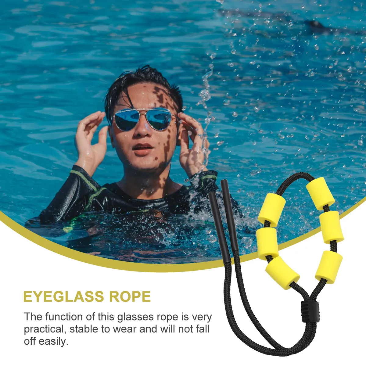 Sports Glasses Lanyard Floating Eyeglass Strap Premium Fabric Scalable Comfort Fit for Water Sports Cycling Running Eyewear