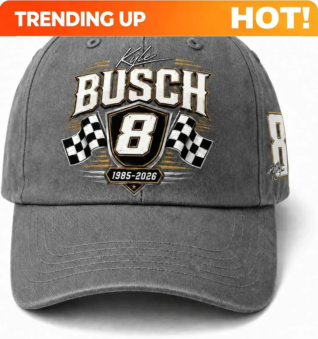 Custom Kyle Busch Racing Hat For Men Women, Rowdy No. 8 Motorsport Cap, Adjustable Race Day Fan Hat, Stock Car Gift Cap