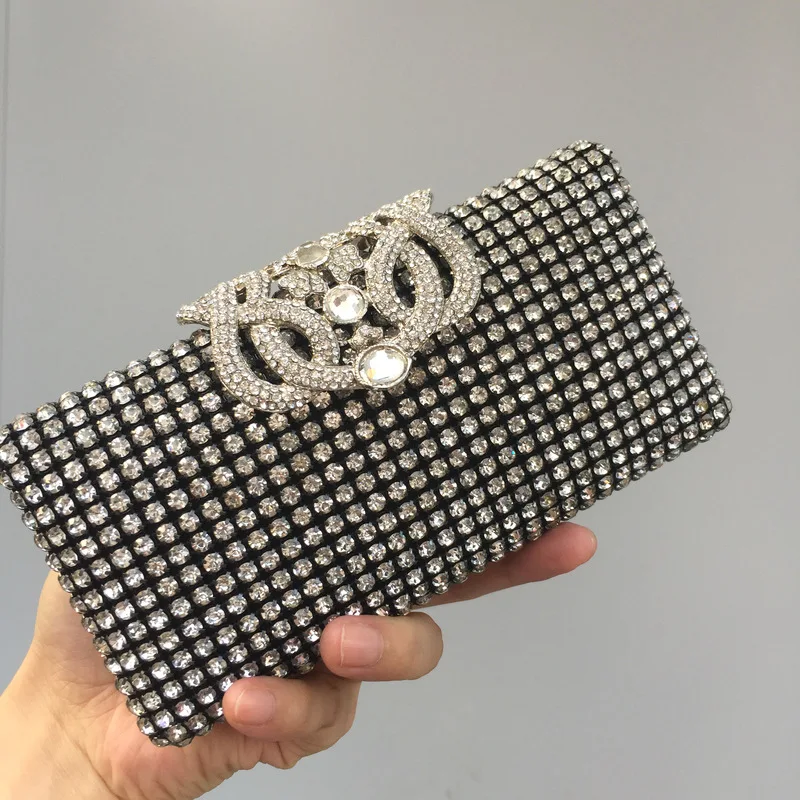 

17x9CM Women diamond-studded Banquet Women Diamond Crown Handbag Clutch Bag A7907