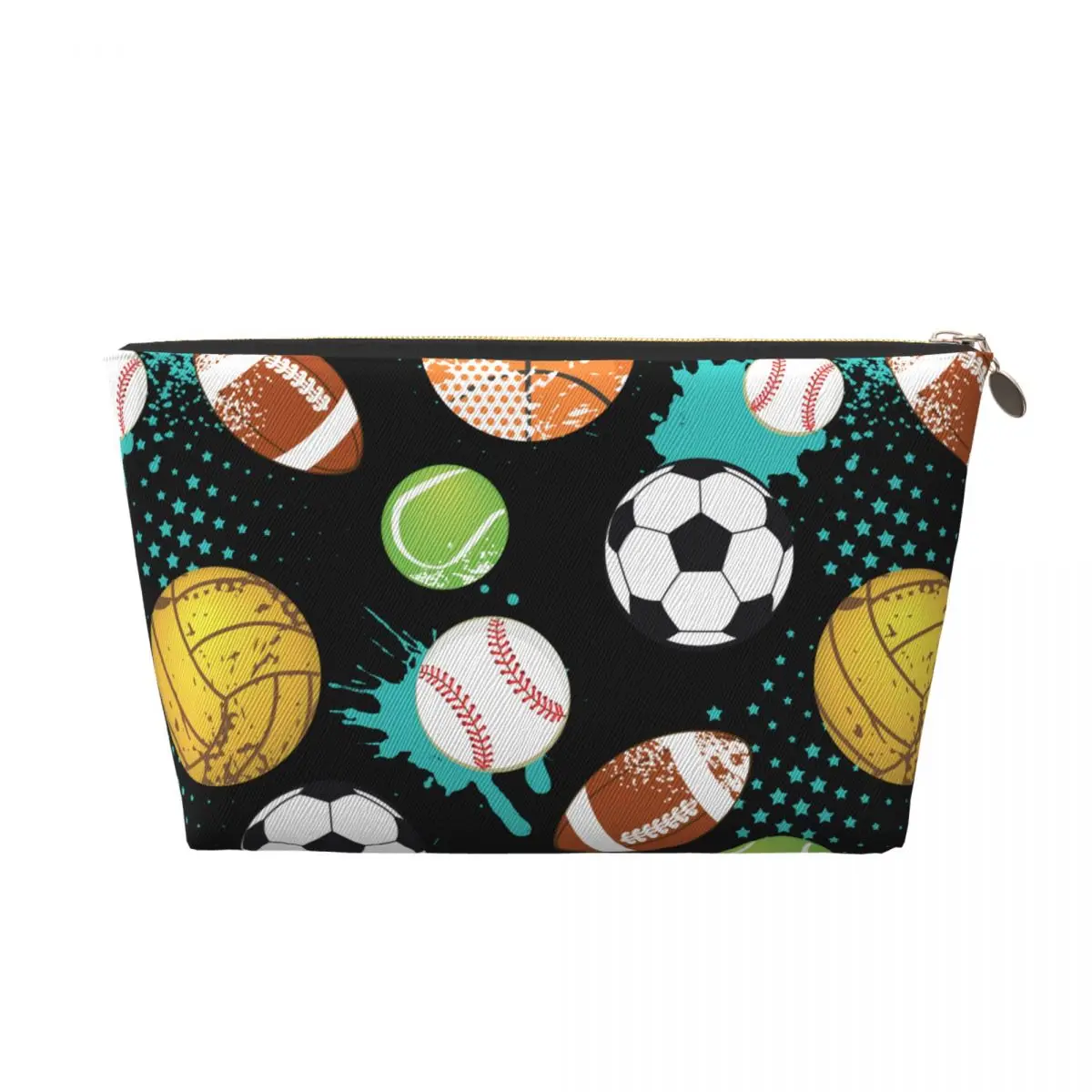 Custom Basketball Soccer Football Baseball Tennis Toiletry Bag Cute Makeup Cosmetic Organizer Beauty Storage Dopp Kit Case